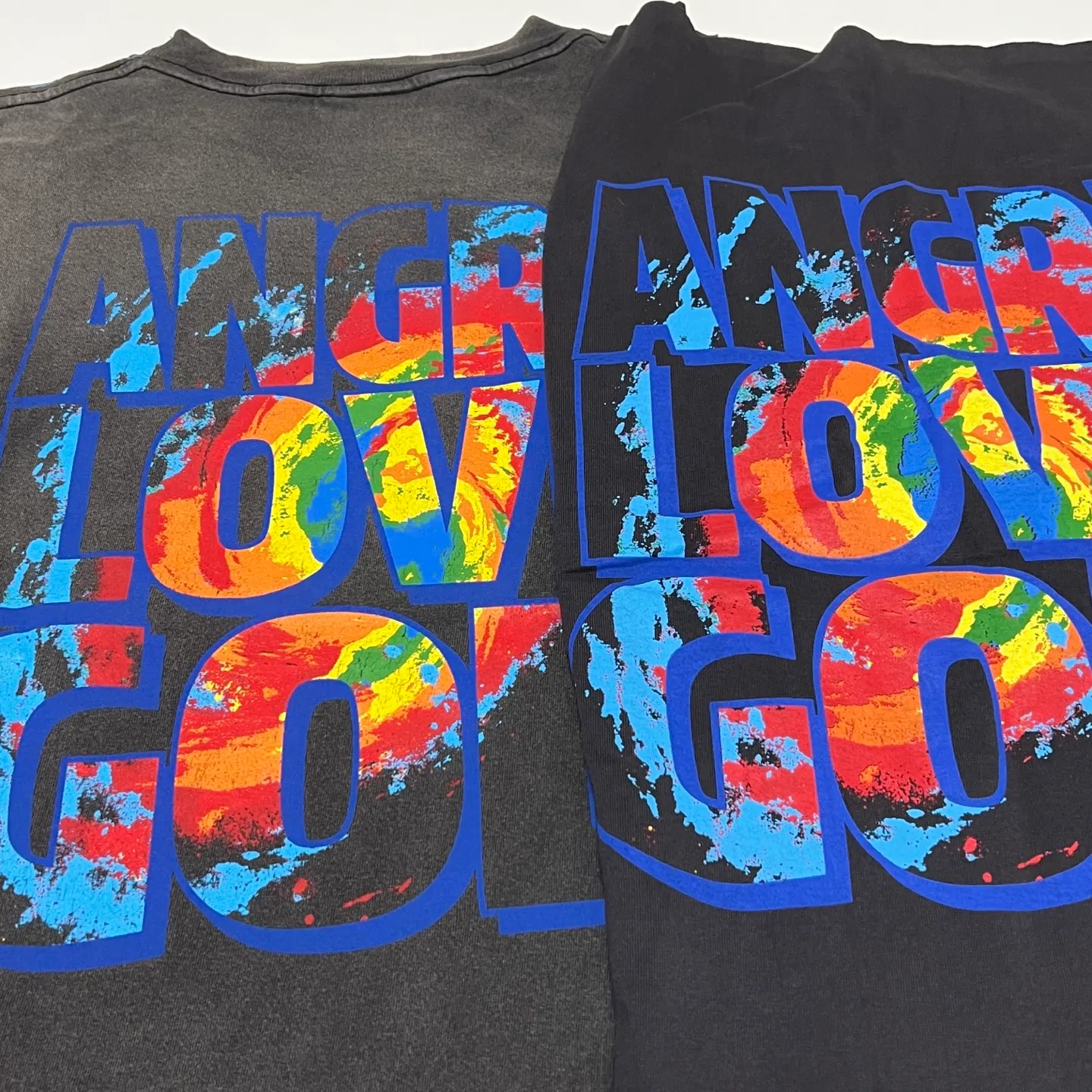 Printing proofing CACTUS PLANT FLEA MARKET x SAINT Mxxxxxx ANGRY LOVE GOD SS TEE/BLK CPFM joint weather icon/tropical storm print retro old TEE washed black S-XL